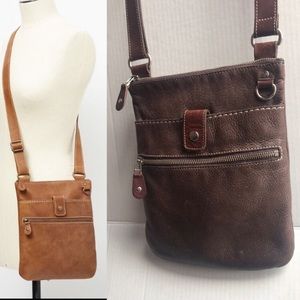 Roots Venetian brown leather crossbody